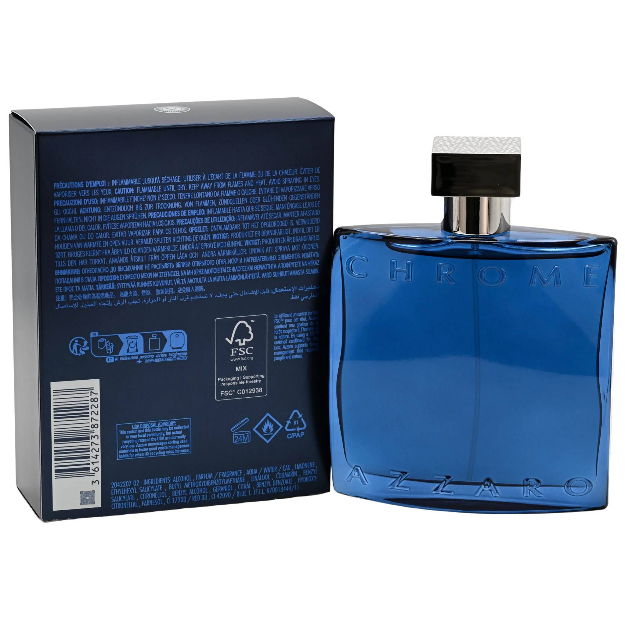 Chrome Parfum by Loris Azzaro for men 3.38 oz New in Box Perfume 3.4 - 100 ml - Image 4
