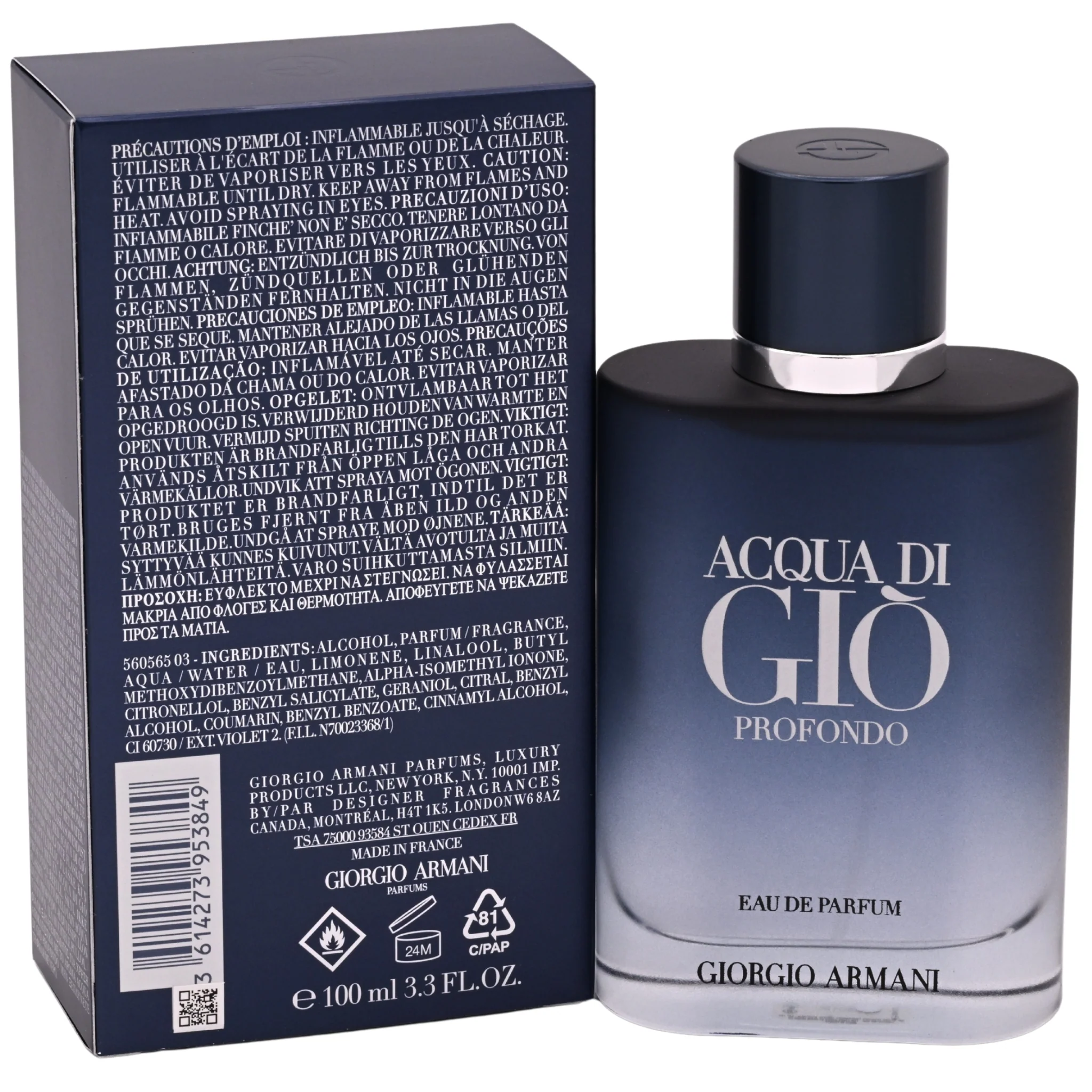 Giorgio Armani Acqua di Giò Profondo Eau de Parfum Spray for Men 3.4 oz - Image 4