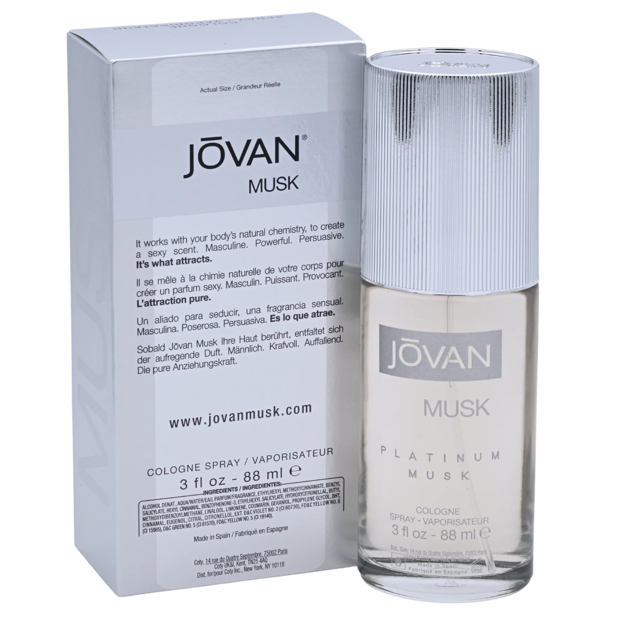 Jovan Platinum Musk by Jovan cologne for men EDC 3.0 oz New in Box - Image 4