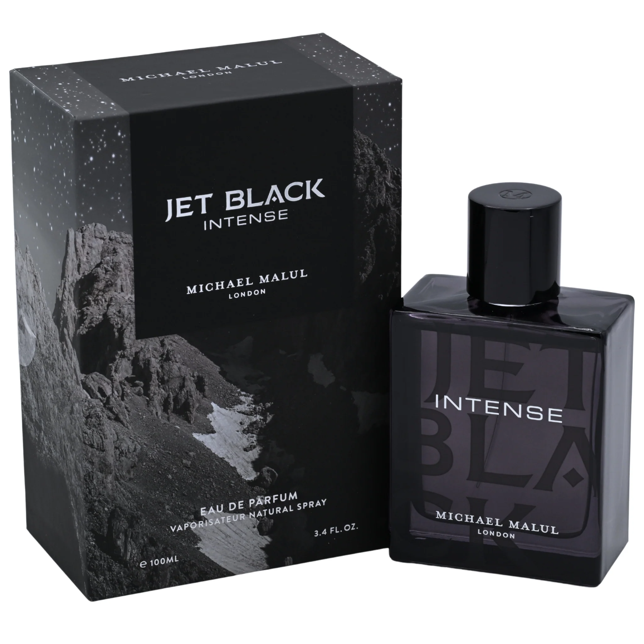Michael Malul Jet Black Intense Eau de Parfum Spray for Men 3.4 oz (New Retail Box)