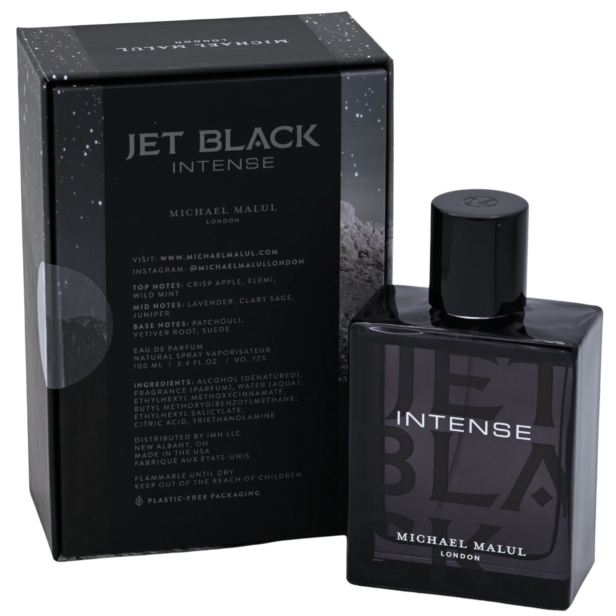 Michael Malul Jet Black Intense Eau de Parfum Spray for Men 3.4 oz (New Retail Box) - Image 4