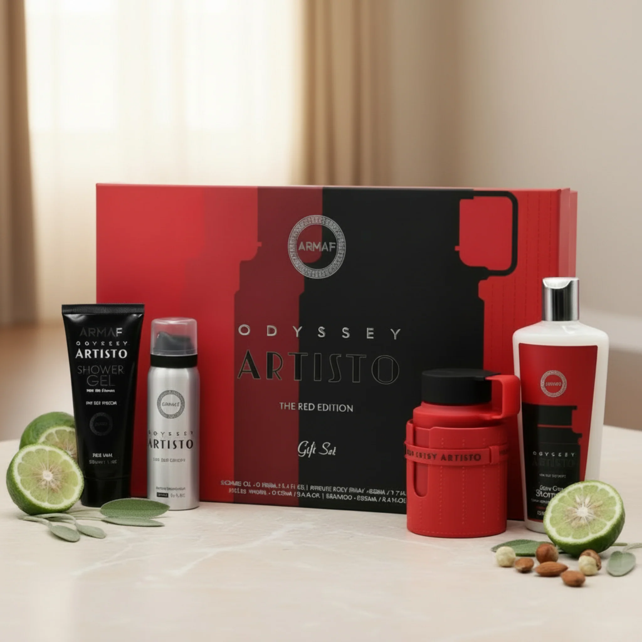 Odyssey Artisto The Red Edition by Armaf 4 pcs gift set for men EDP New in Box - Image 6
