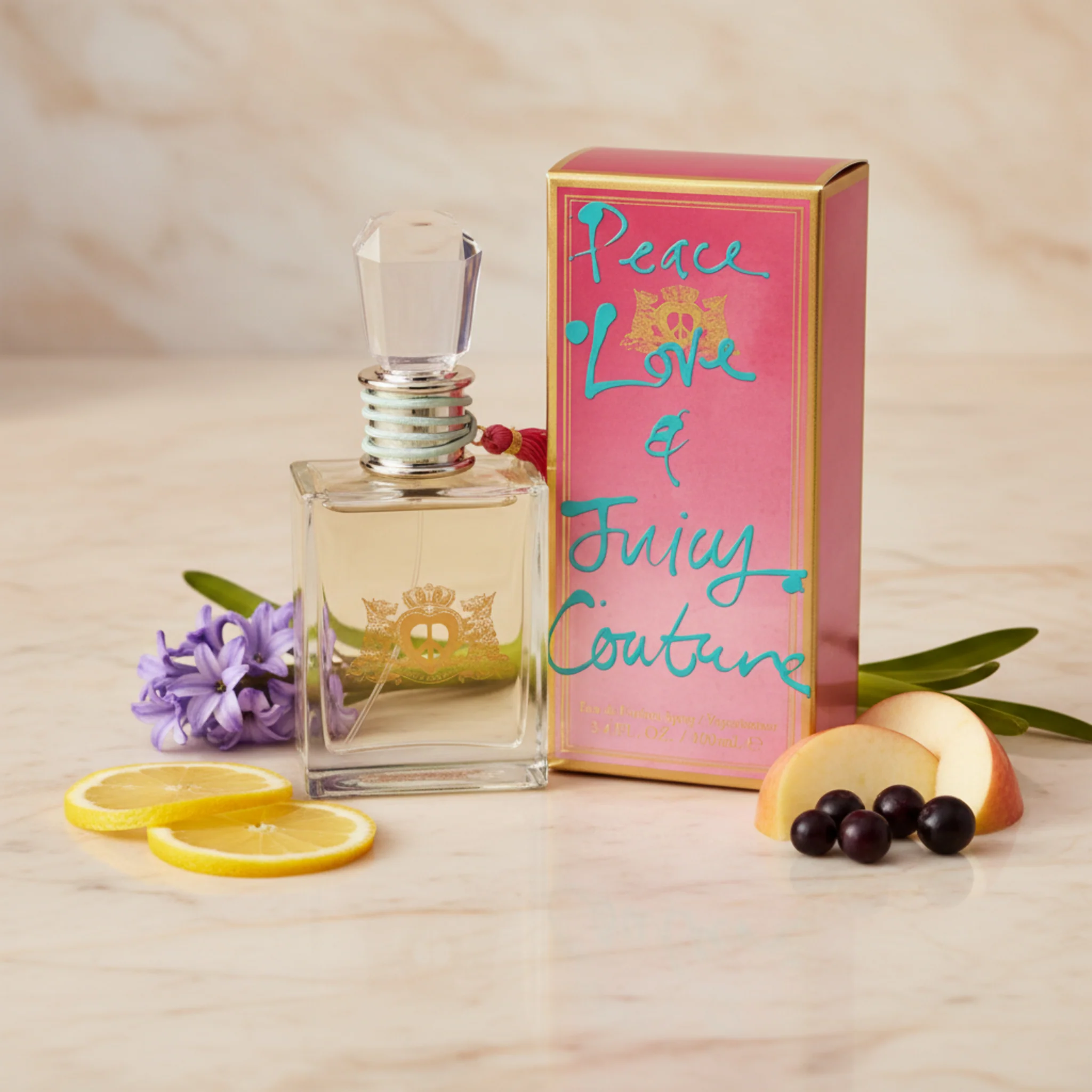 Peace Love & JUICY COUTURE Perfume Women 3.4 oz edp 3.3 NEW IN BOX - Image 6