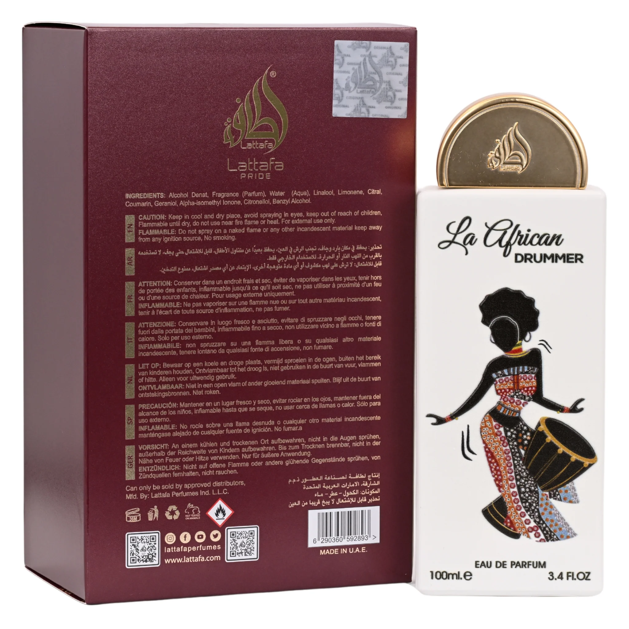 Pride La African Drummer Lattafa perfume unisex EDP 3.3 / 3.4 oz New in Box - Image 4